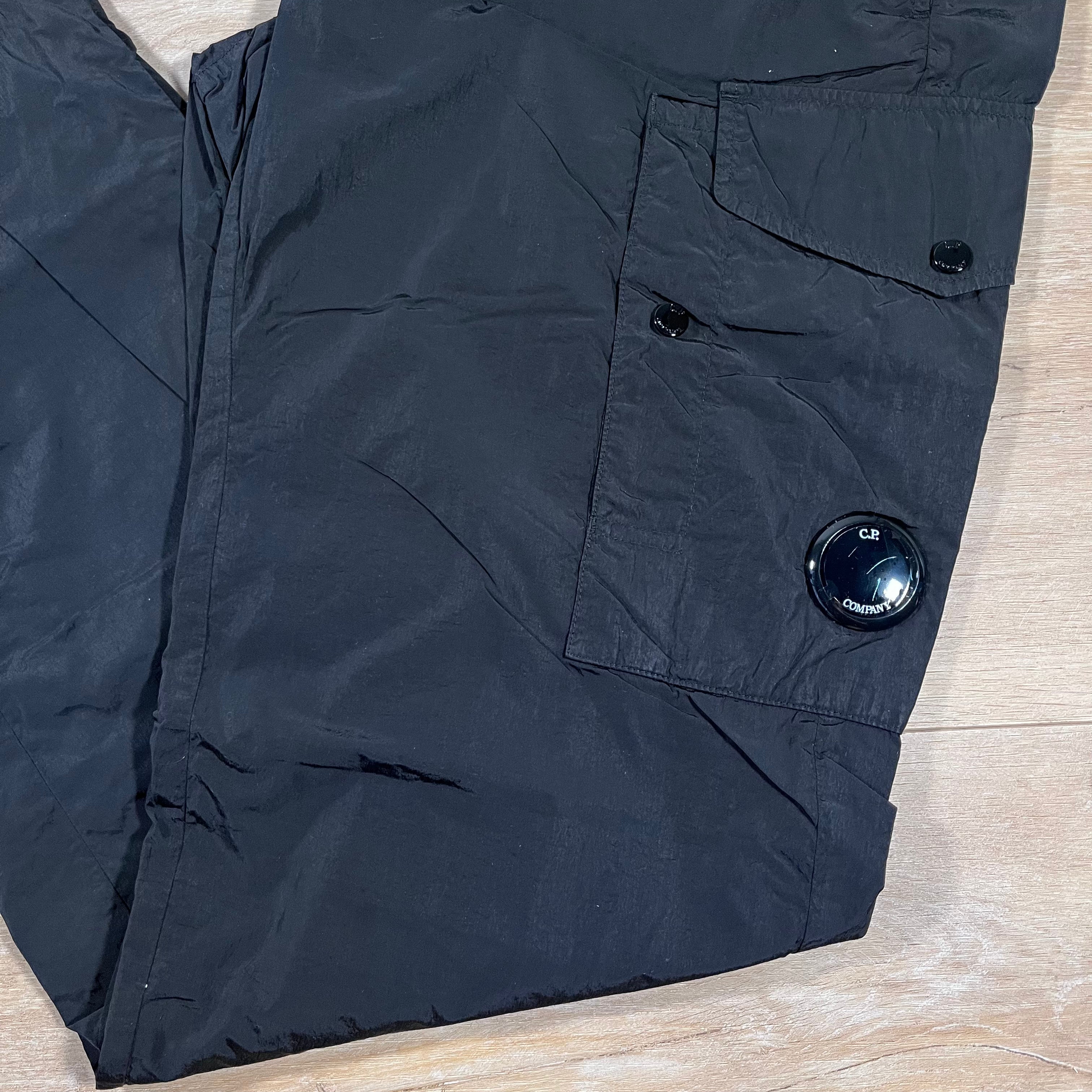 CP Company Chrome-R Lens Cargo Pants in Black Ironleague