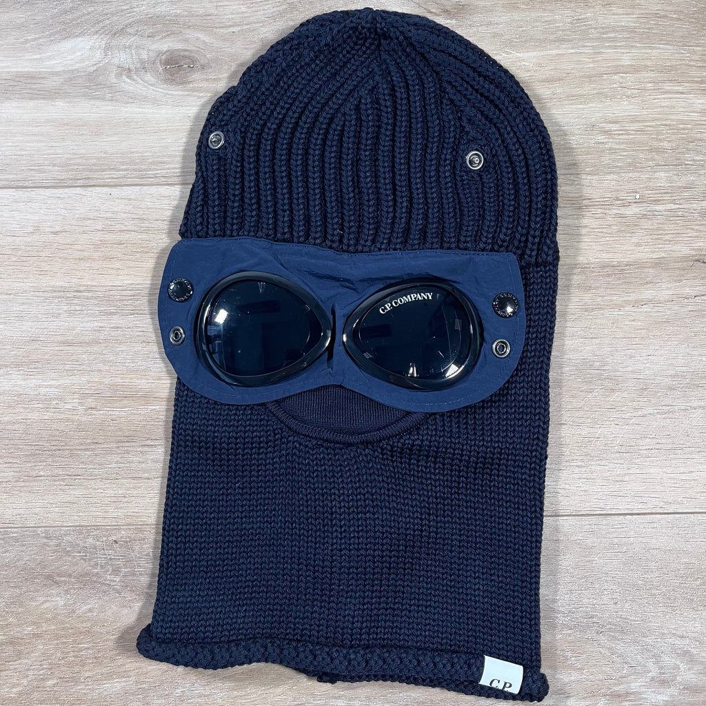 CP Company Merino Wool Goggle Balaclava in Navy Ironleague