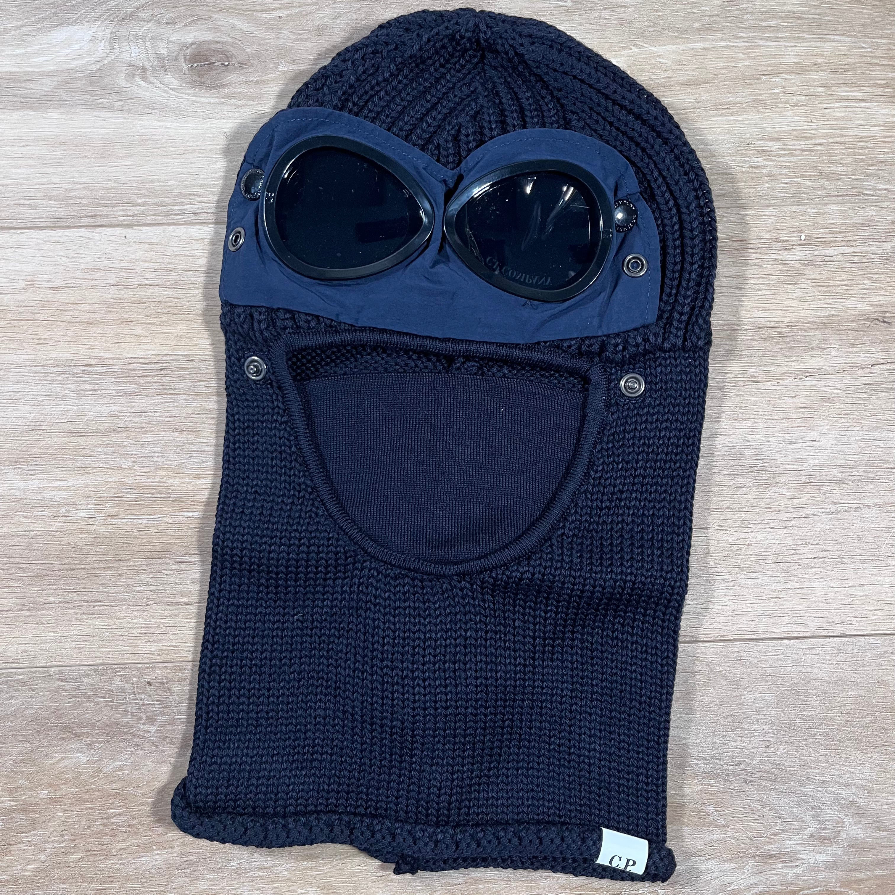 CP Company Merino Wool Goggle Balaclava in Navy Ironleague