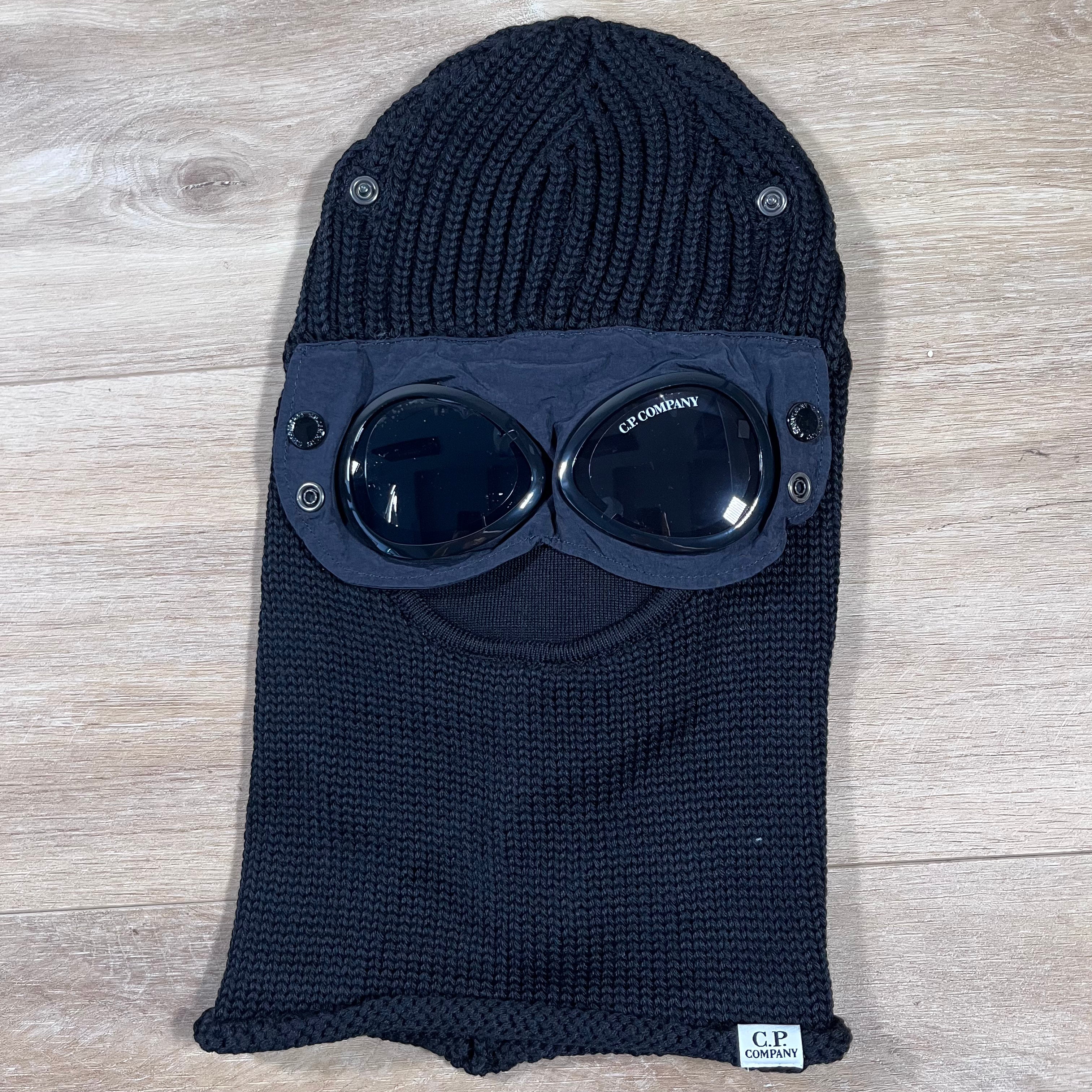 CP Company Merino Wool Goggle Balaclava in Black Ironleague