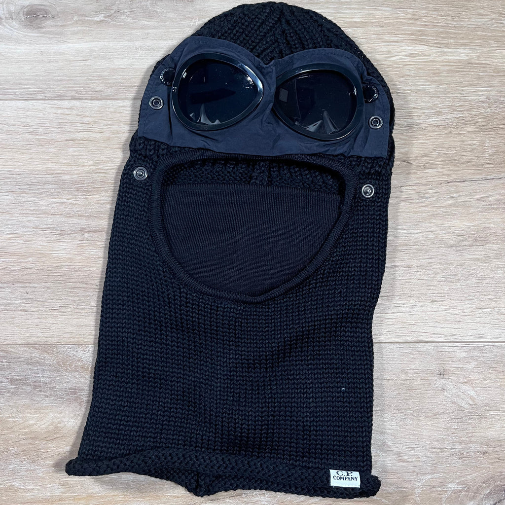 CP Company Merino Wool Goggle Balaclava in Black Ironleague