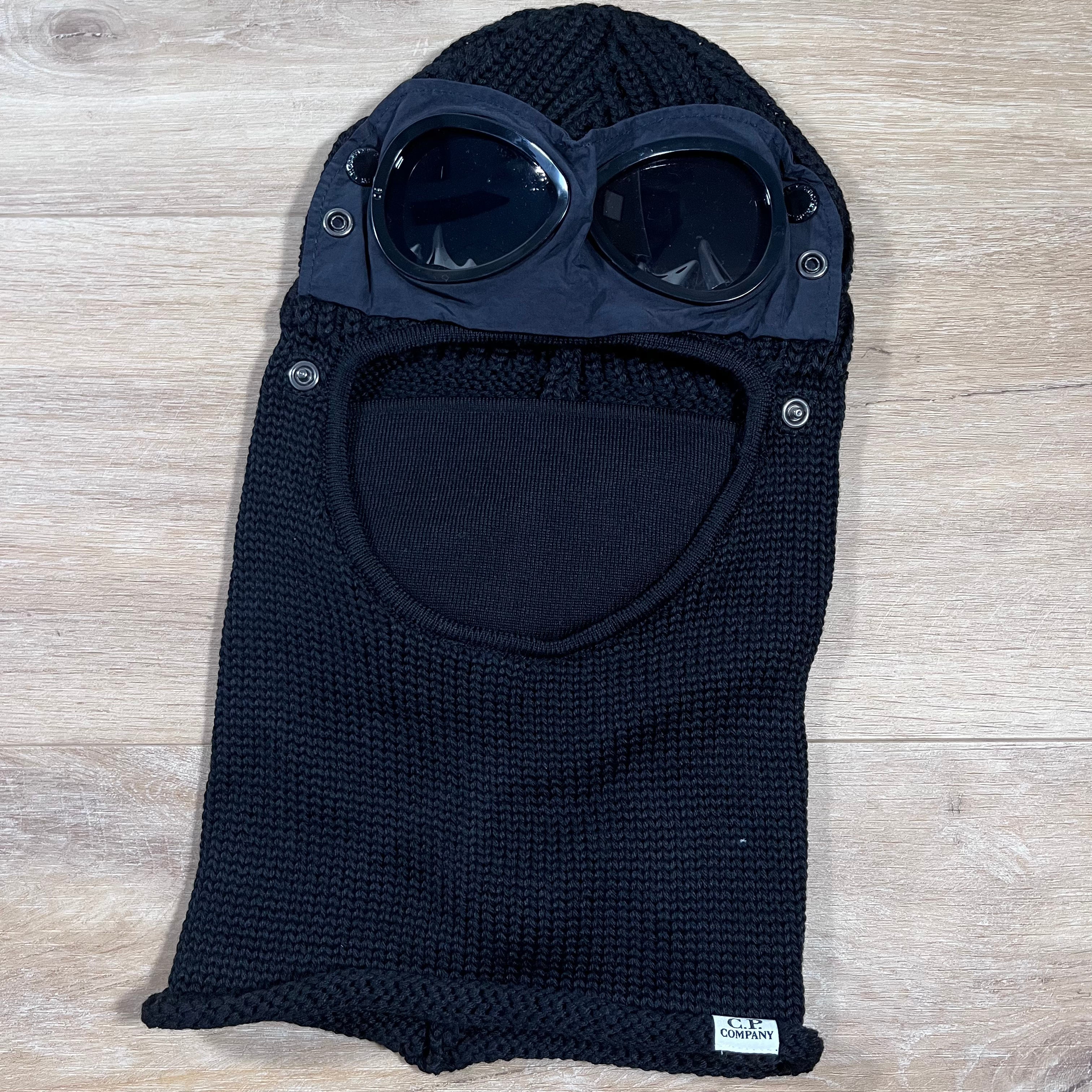 CP Company Merino Wool Goggle Balaclava in Black Ironleague