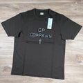 CP Company Mercerized 30/2 Jersey Twisted Logo T-Shirt in Ivy Green Ironleague