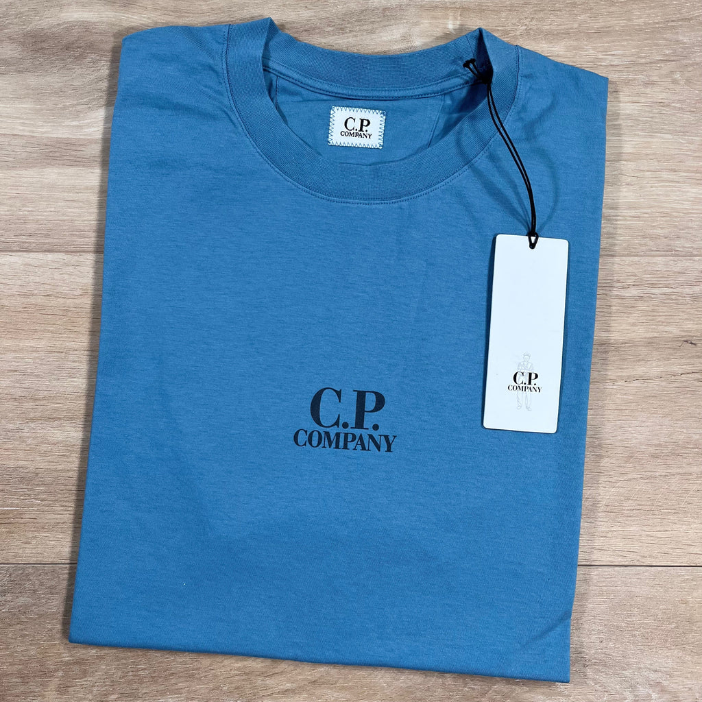 CP Company 30/1 Jersey British Sailor T-Shirt in Aegean Blue Ironleague