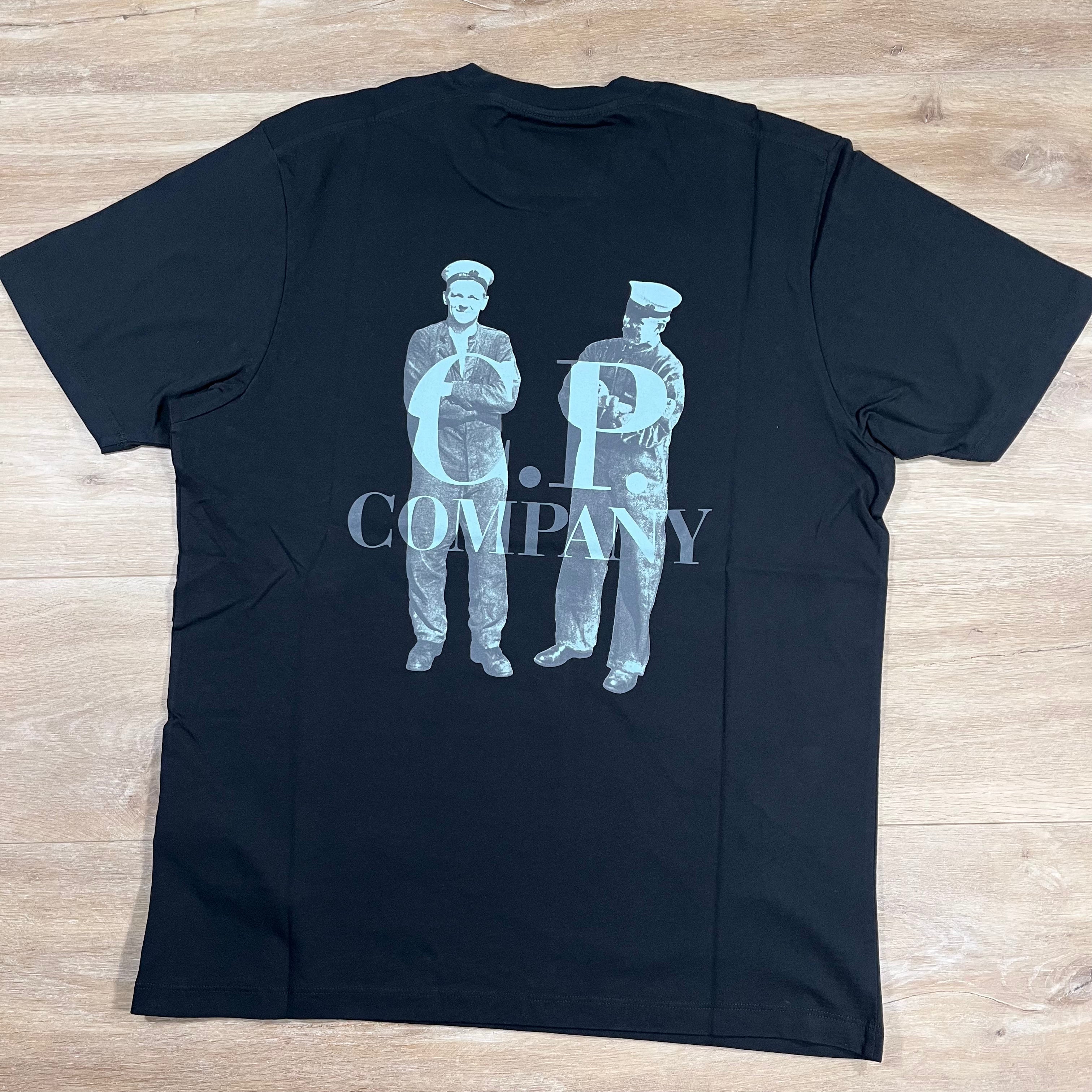 CP Company 30/1 Jersey British Sailor T-Shirt in Black Ironleague