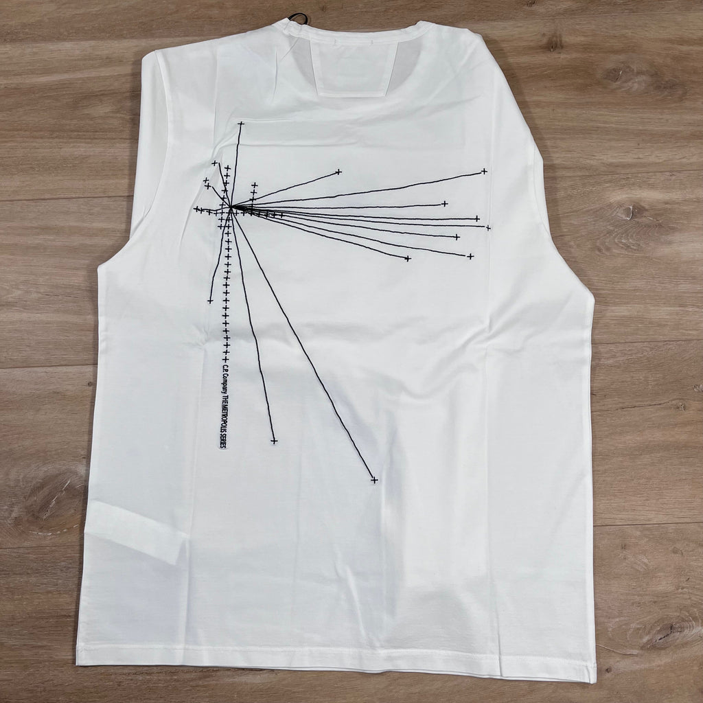 CP Company Metropolis Long Sleeved T-Shirt in White Ironleague