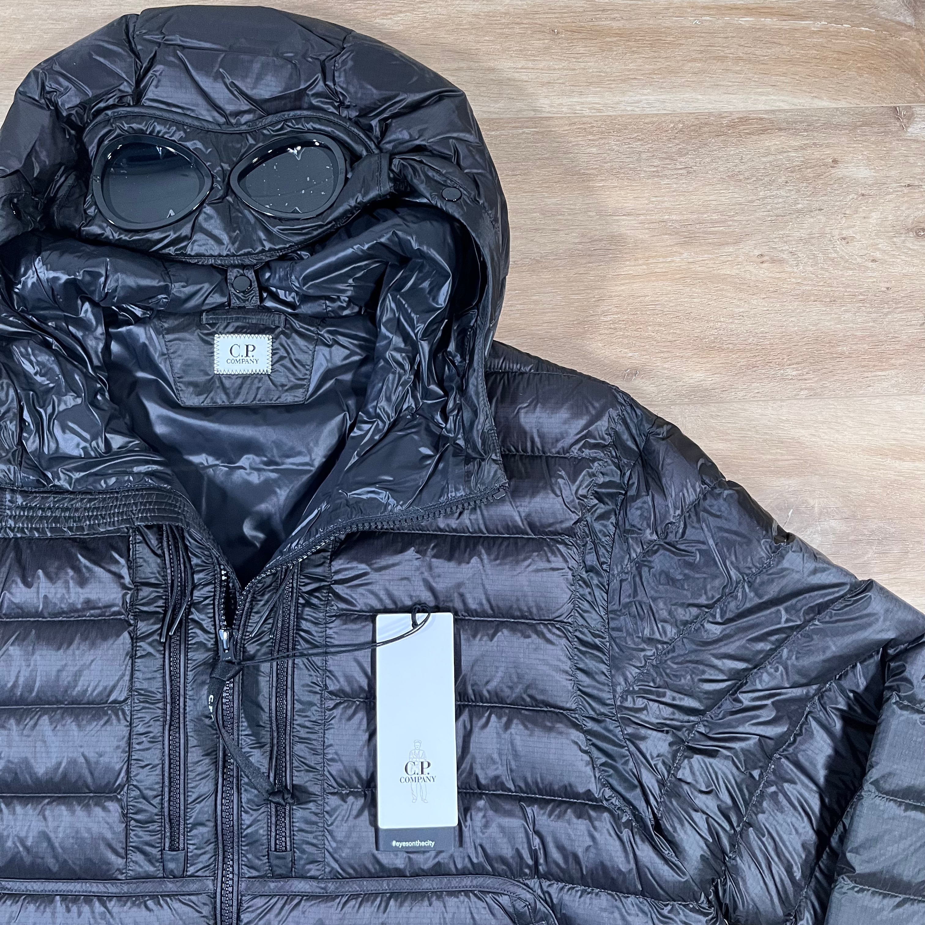 CP Company DD Shell Goggle Down Jacket in Black Ironleague