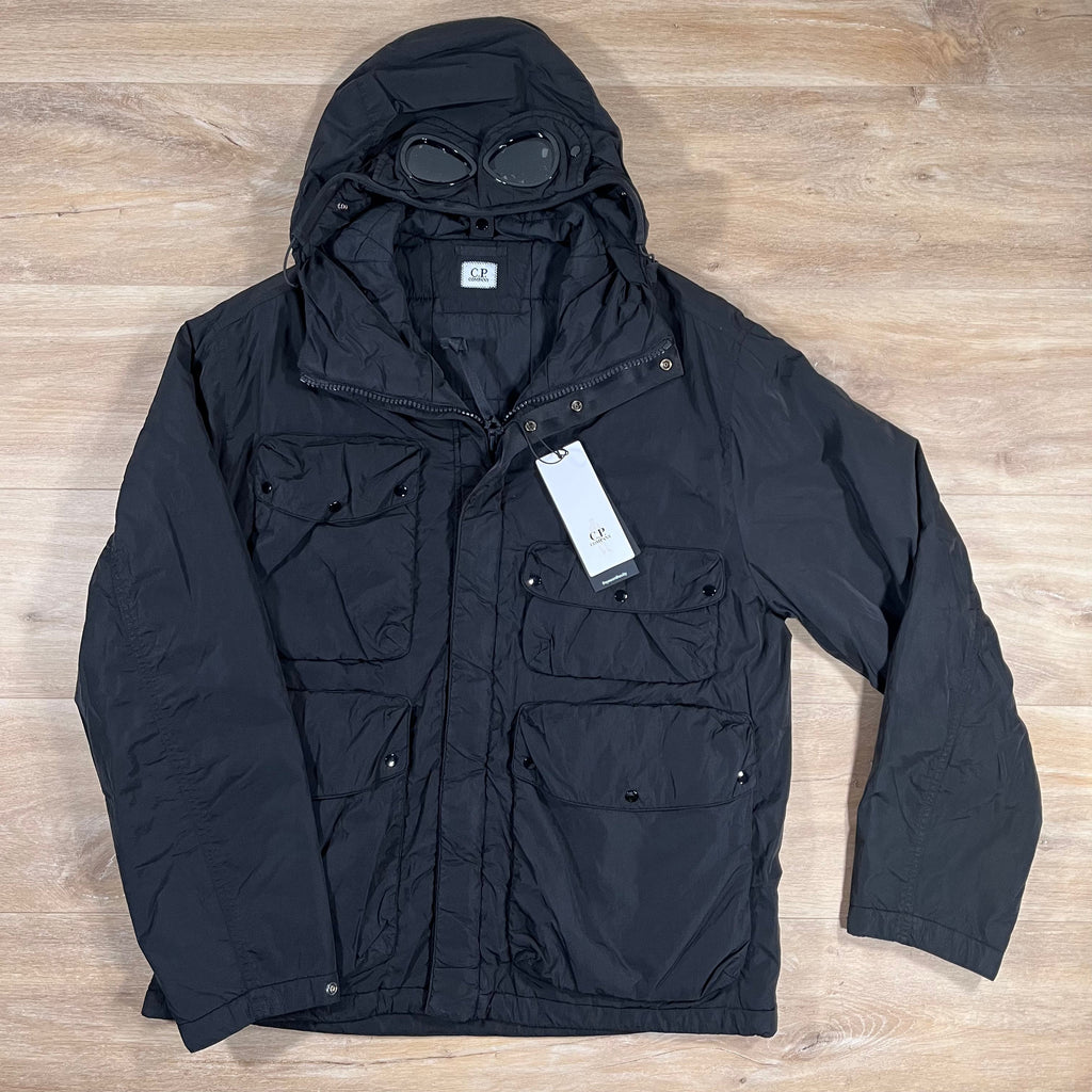 CP Company Chrome-R Goggle Jacket in Black Ironleague