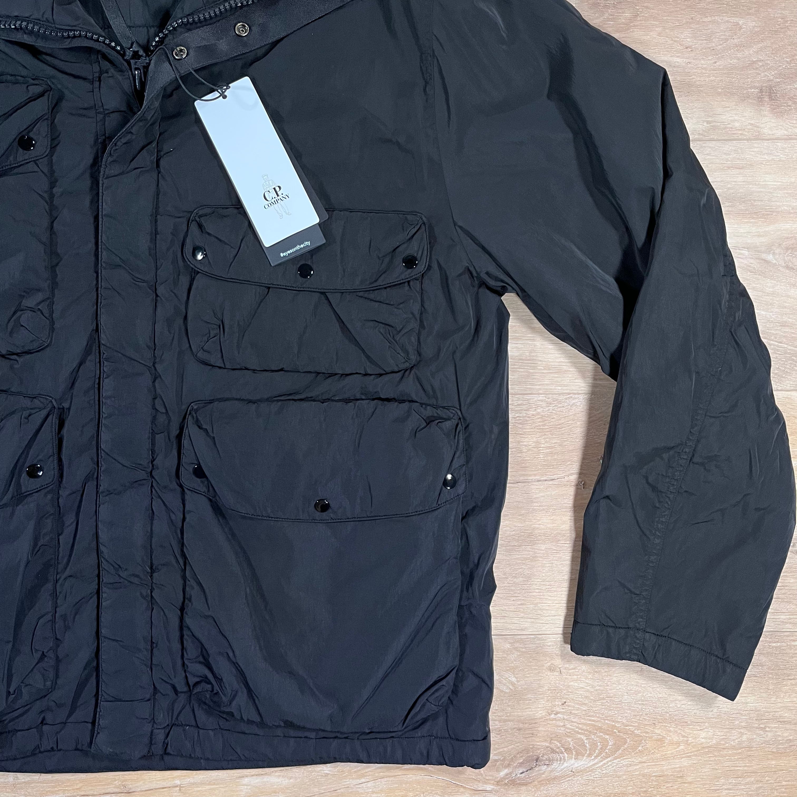 CP Company Chrome-R Goggle Jacket in Black Ironleague