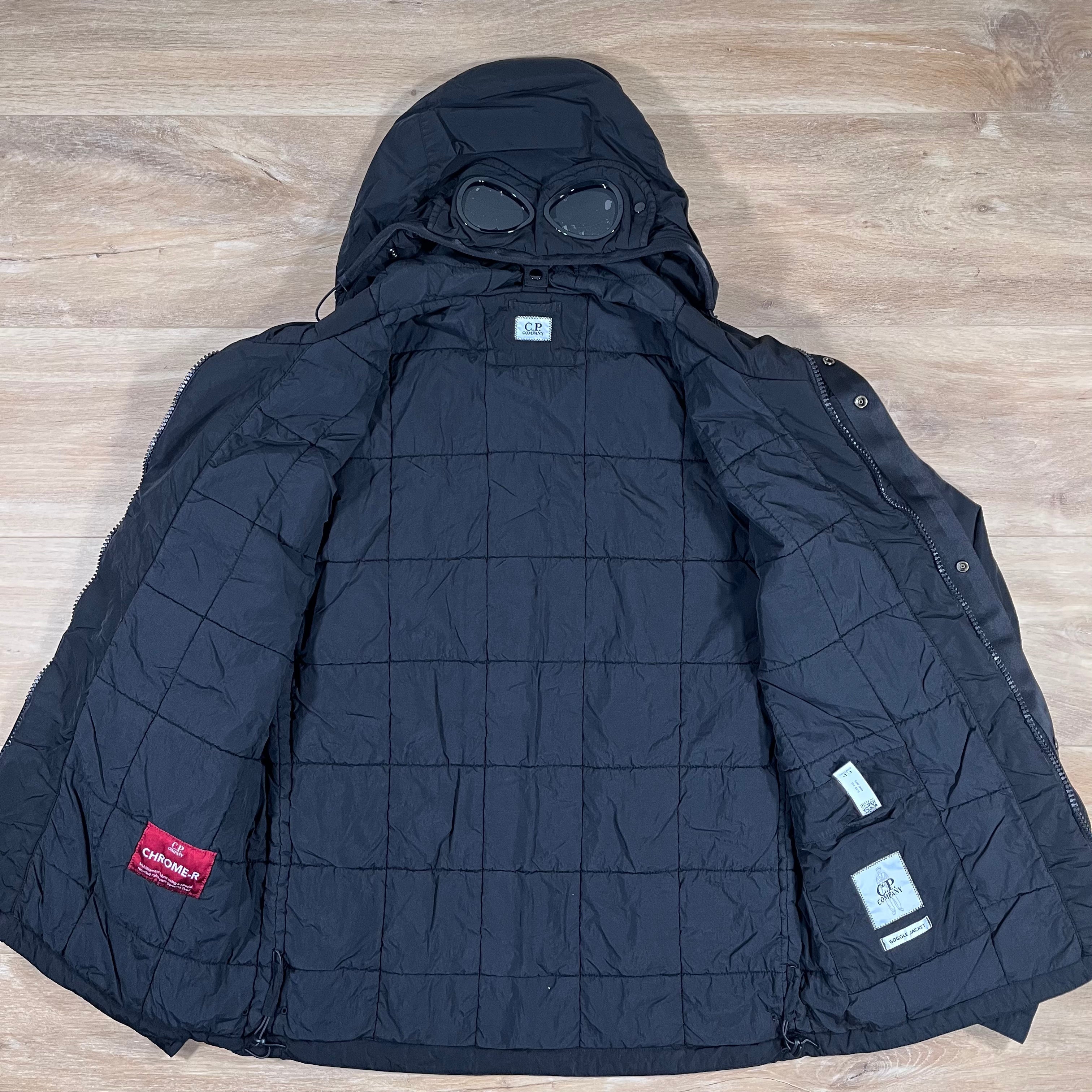 CP Company Chrome-R Goggle Jacket in Black Ironleague