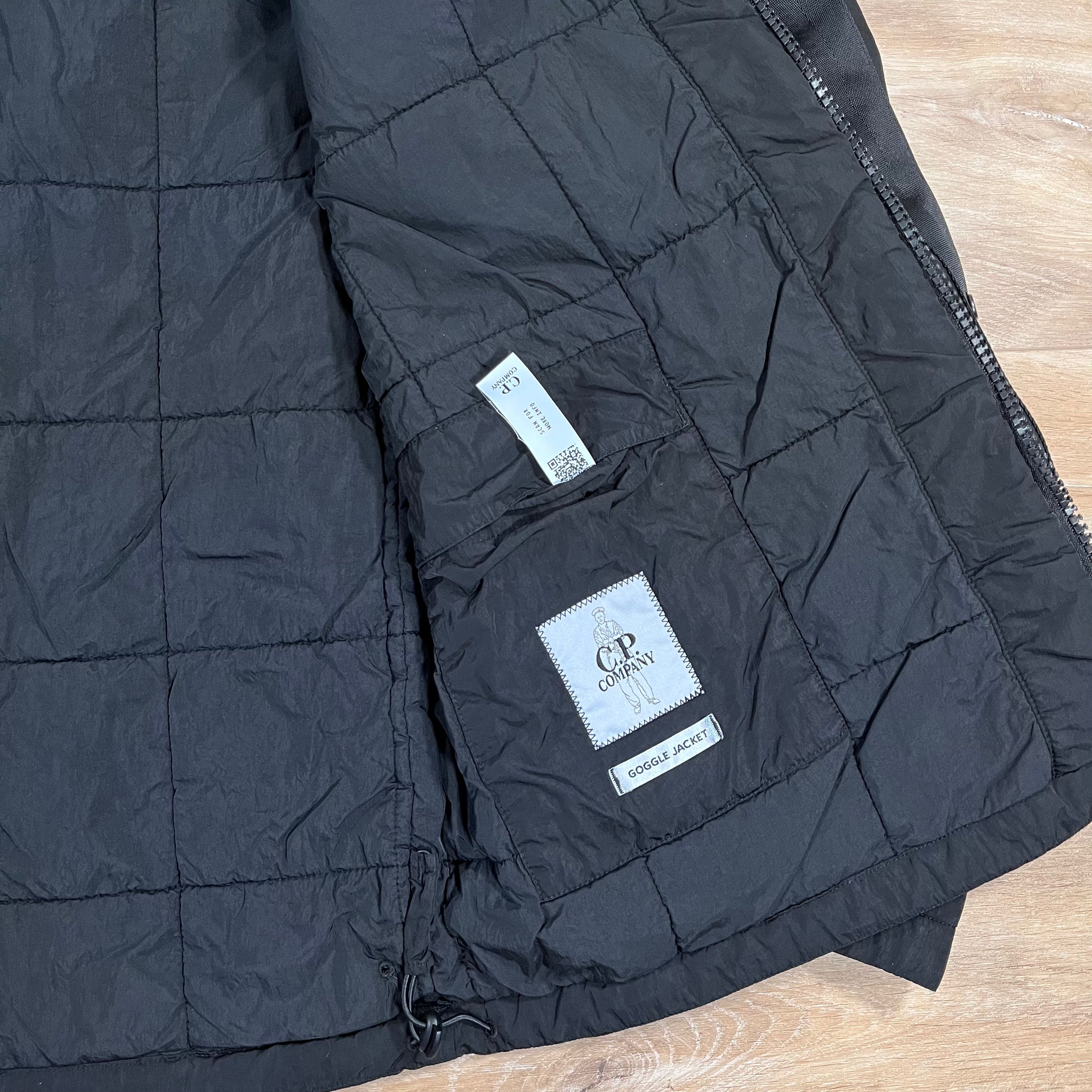 CP Company Chrome-R Goggle Jacket in Black Ironleague
