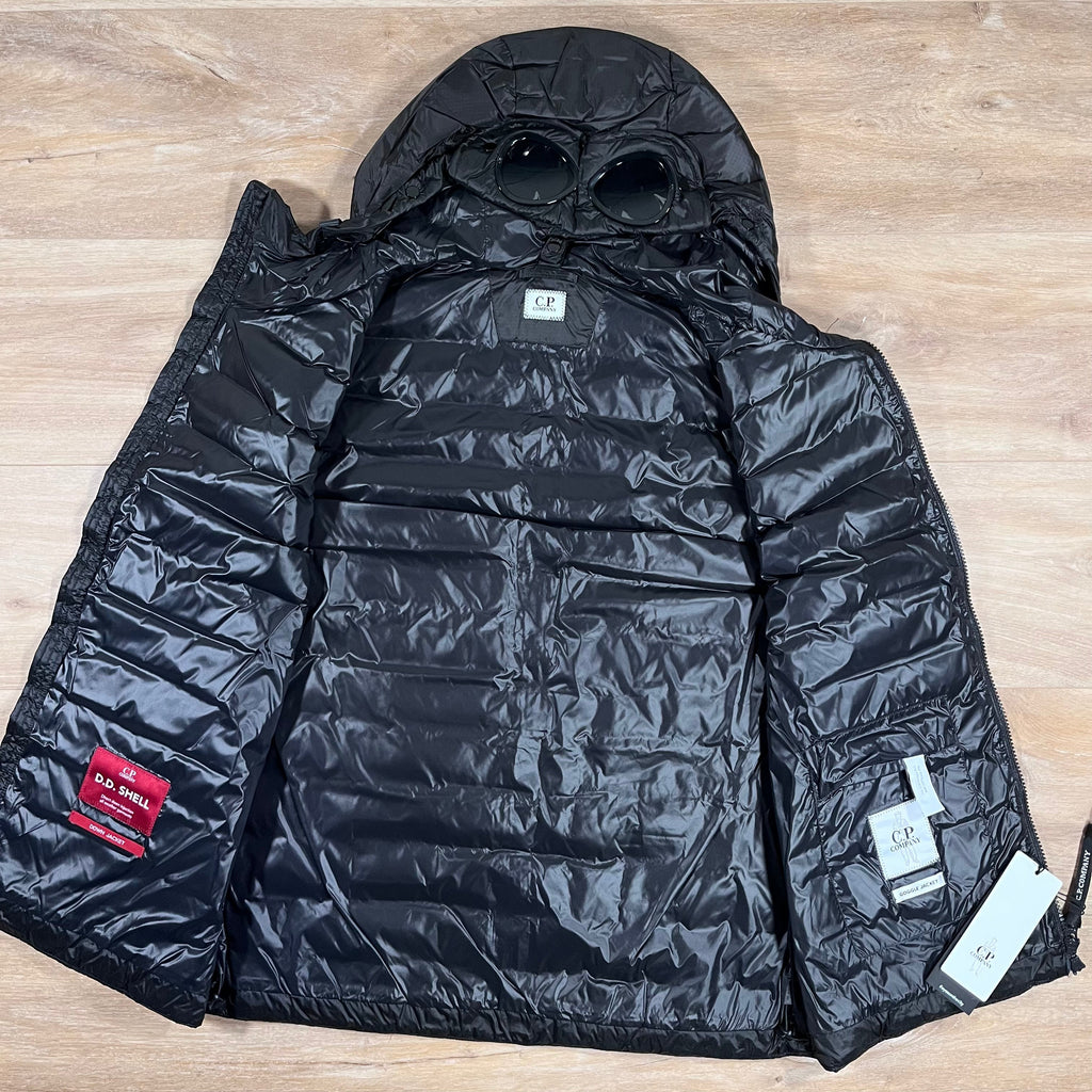 CP Company DD Shell Goggle Down Gilet in Black Ironleague