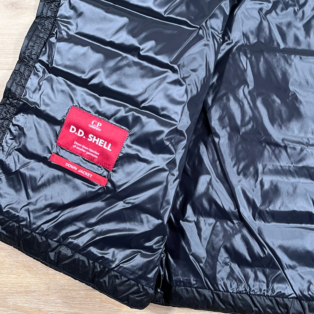 CP Company DD Shell Goggle Down Gilet in Black Ironleague