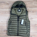 CP Company DD Shell Goggle Down Gilet in Elmwood Green Ironleague