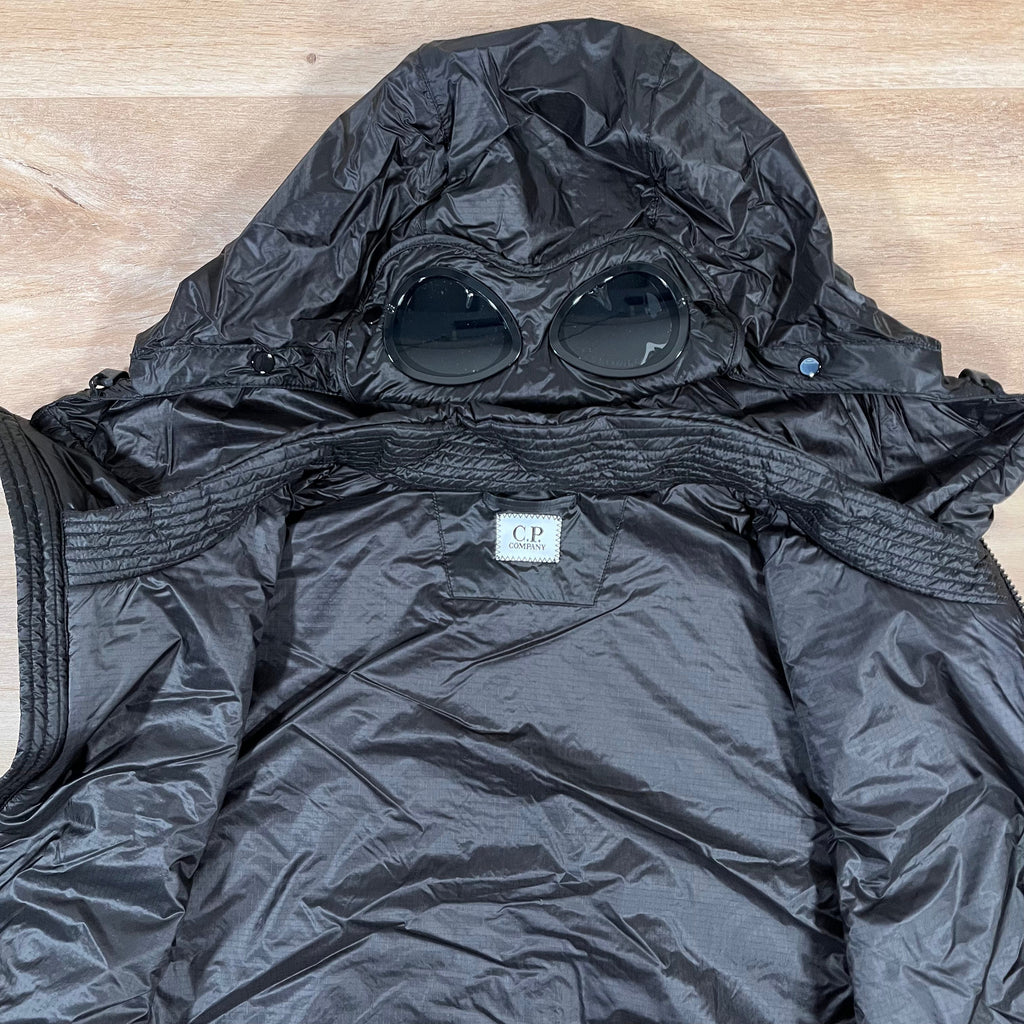 CP Company Nada Shell Goggle Padded Gilet in Black Ironleague