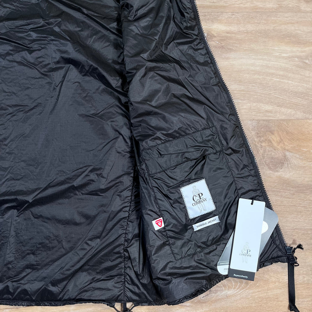 CP Company Nada Shell Goggle Padded Gilet in Black Ironleague