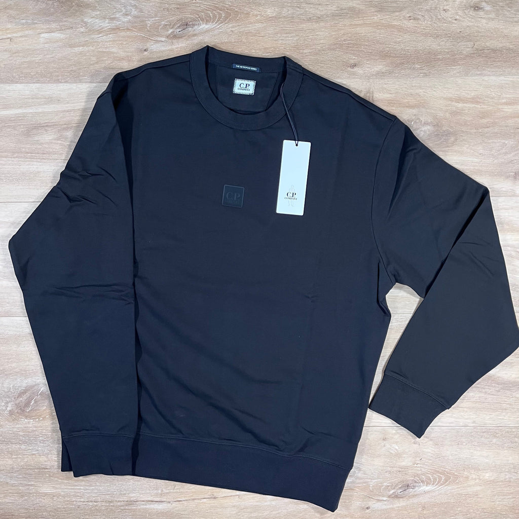 CP Company Metropolis Crewneck Fleece Sweatshirt in Black Ironleague