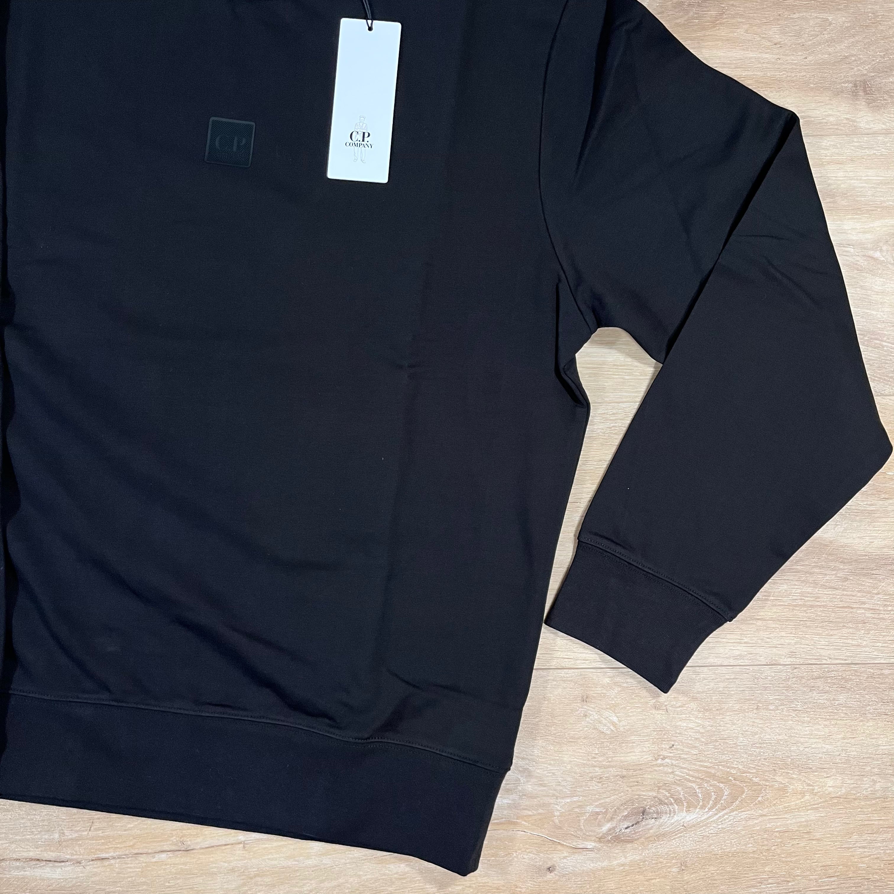 CP Company Metropolis Crewneck Fleece Sweatshirt in Black Ironleague