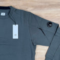 CP Company Diagonal Raised Fleece Crewneck Lens Sweatshirt in Dark Shadow Ironleague