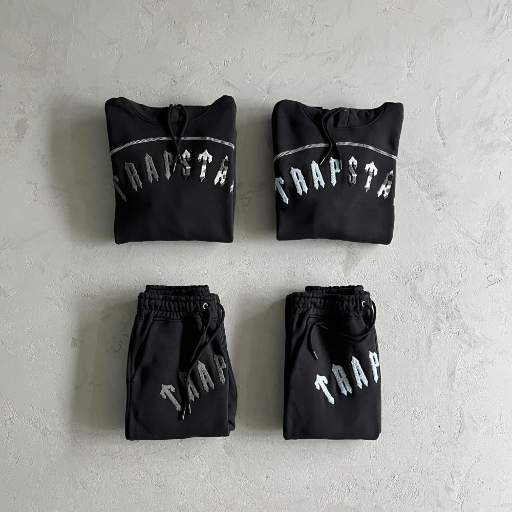 Trapstar Irongate Chenille Arch Tracksuit - Black/Grey/Blue Ironleague