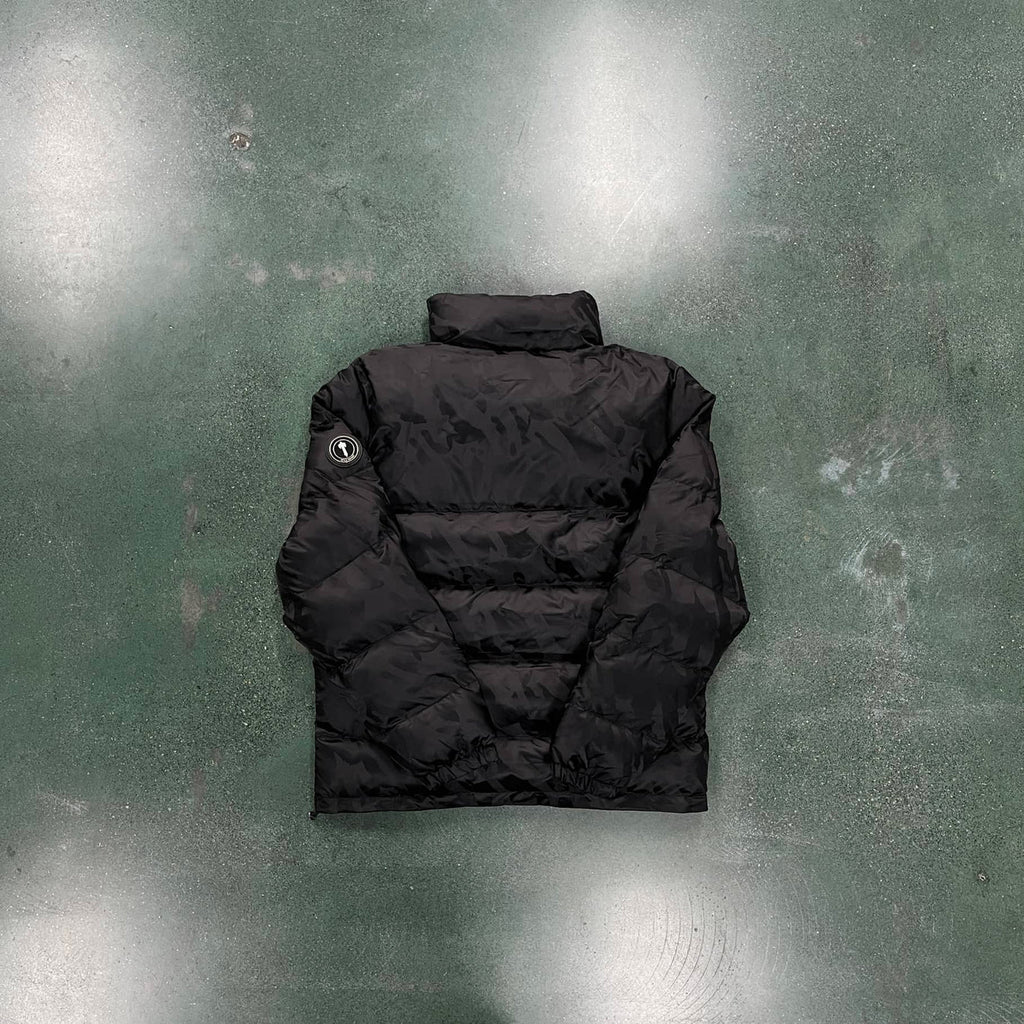 Trapstar Irongate T Jacquard Puffer Jacket - Black/Blue Ironleague