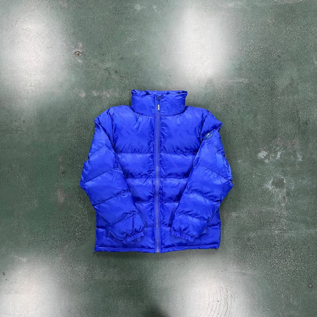 Trapstar Irongate T Jacquard Puffer Jacket - Black/Blue Ironleague