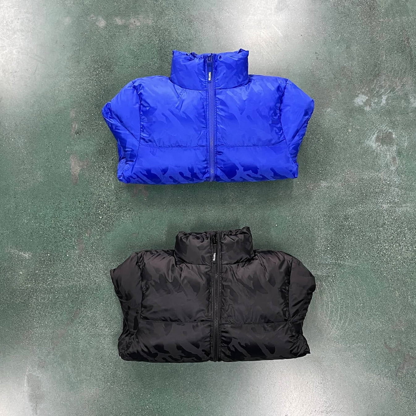 Trapstar Irongate T Jacquard Puffer Jacket - Black/Blue Ironleague