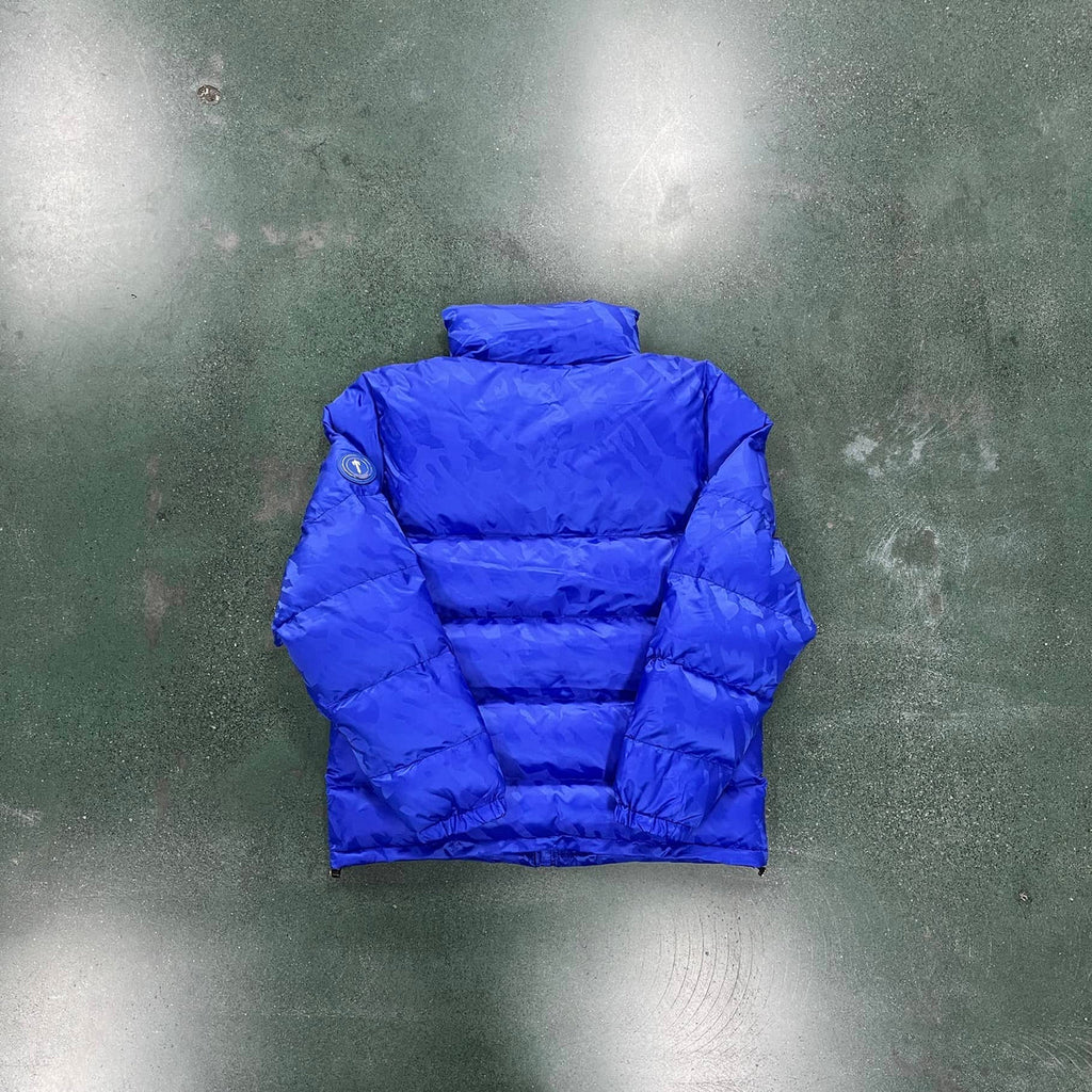 Trapstar Irongate T Jacquard Puffer Jacket - Black/Blue Ironleague