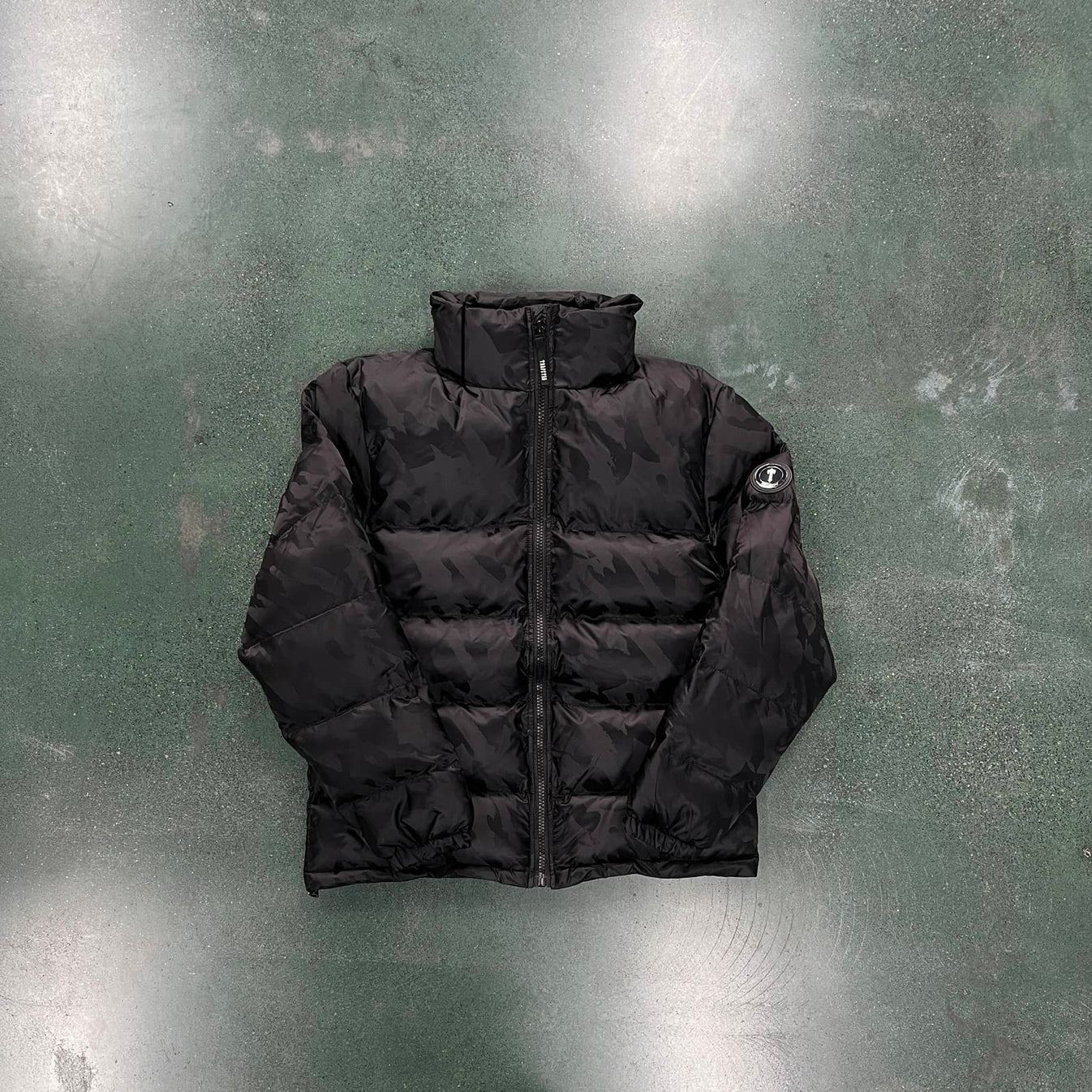 Trapstar Irongate T Jacquard Puffer Jacket - Black/Blue Ironleague