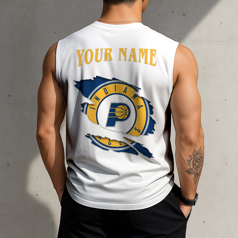 FINAL SALE - NEW CUSTOMIZED NBA06 IPA INDIANA PACERS TANKTOP & GYM SHIRT
