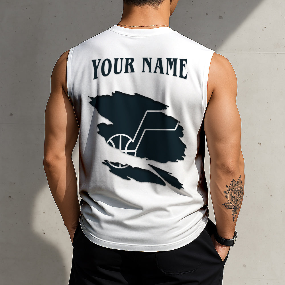FINAL SALE - NEW CUSTOMIZED NBA29 UJZ UTAH JAZZ TANKTOP & GYM SHIRT