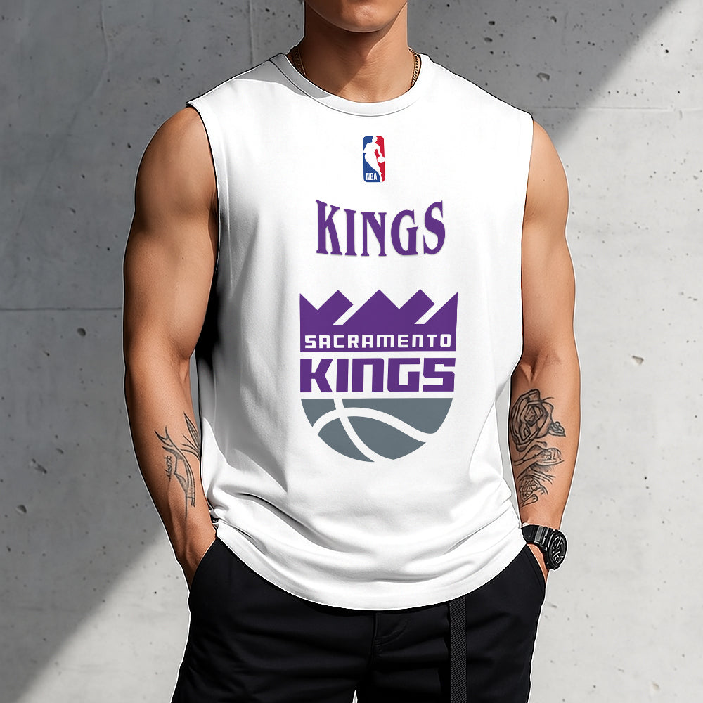 FINAL SALE - NEW CUSTOMIZED NBA16 SKI SACRAMENTO KINGS TANKTOP & GYM SHIRT