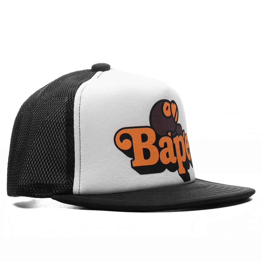 A BATHING APE Kid's Milo on Bape Mesh Cap - Black