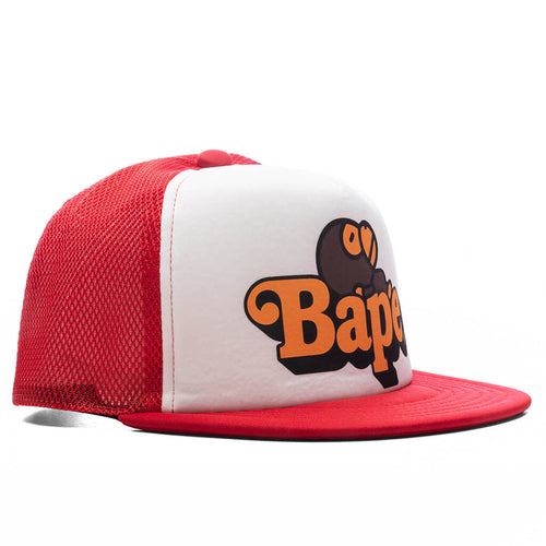 A BATHING APE Kid's Milo on Bape Mesh Cap - Red
