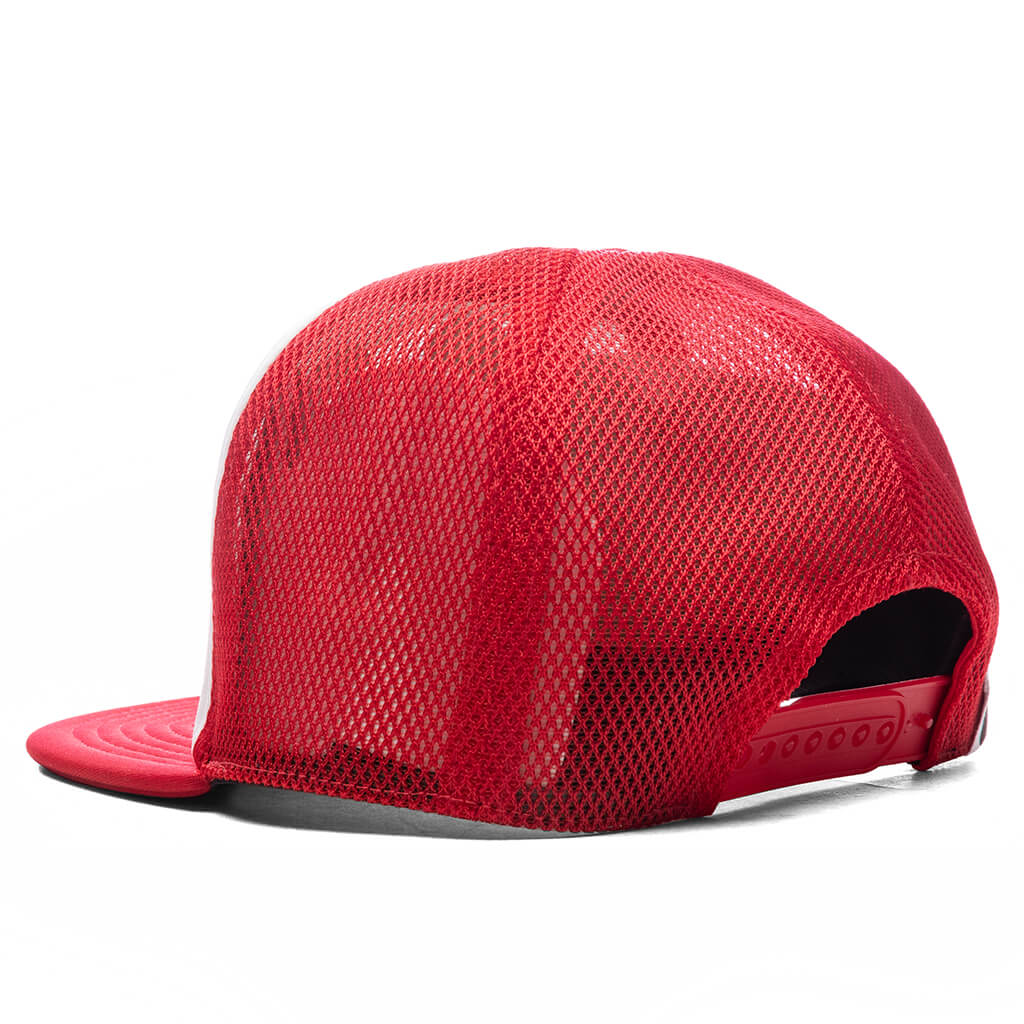 A BATHING APE Kid's Milo on Bape Mesh Cap - Red