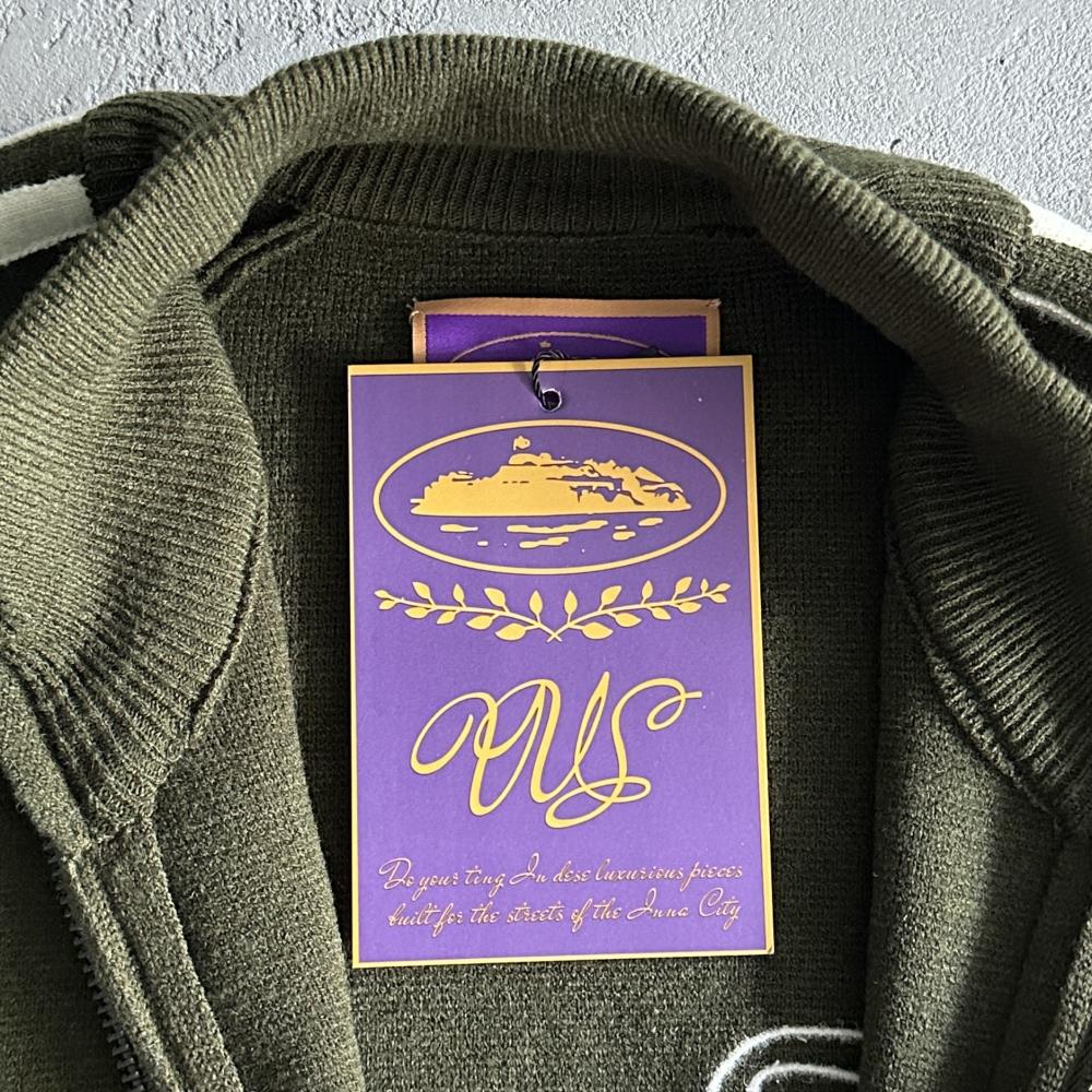 Corteiz Knit Zip-Up Fleece - Green Ironleague
