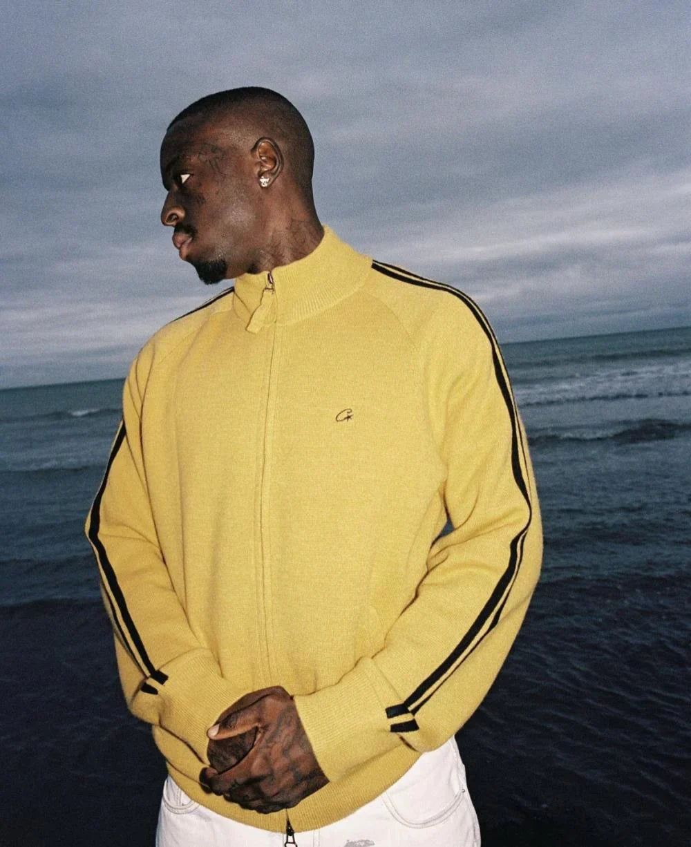 Corteiz Knit Zip-Up Fleece - Yellow Ironleague