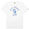 A BATHING APE Liquid Camo College Tee - White/Blue