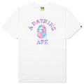 A BATHING APE Liquid Camo College Tee - White/Pink