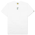 A BATHING APE Liquid Camo Small Ape Face Tee - White