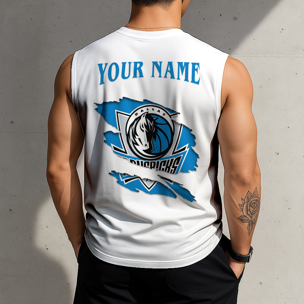 FINAL SALE - NEW CUSTOMIZED NBA18 DMA DALLAS MAVERICKS TANKTOP & GYM SHIRT