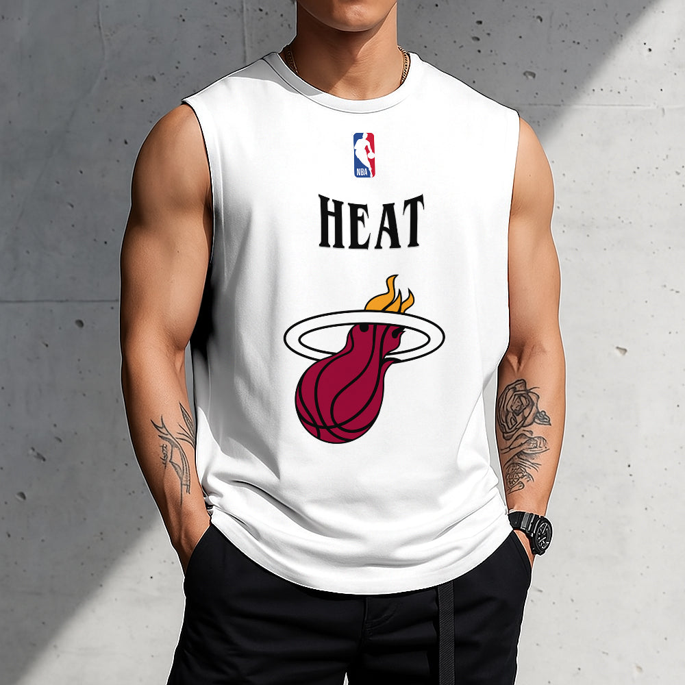FINAL SALE - NEW CUSTOMIZED NBA20 MHE MIAMI HEAT TANKTOP & GYM SHIRT