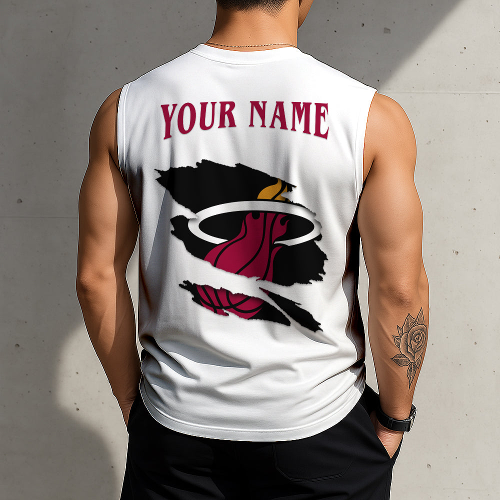 FINAL SALE - NEW CUSTOMIZED NBA20 MHE MIAMI HEAT TANKTOP & GYM SHIRT