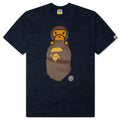 A BATHING APE Milo On Ape Head Tee - Navy