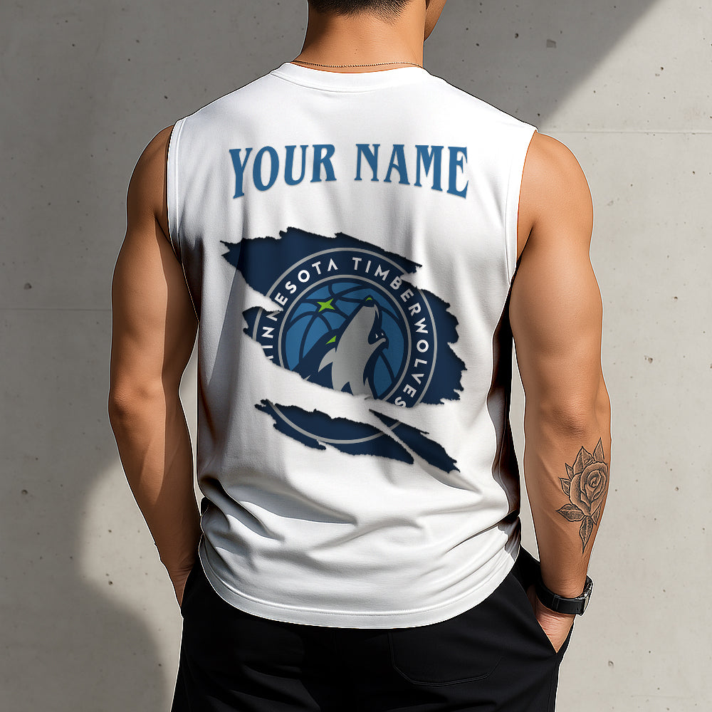 FINAL SALE - NEW CUSTOMIZED NBA05 MTW MINNESOTA TIMBERWOLVES TANKTOP & GYM SHIRT
