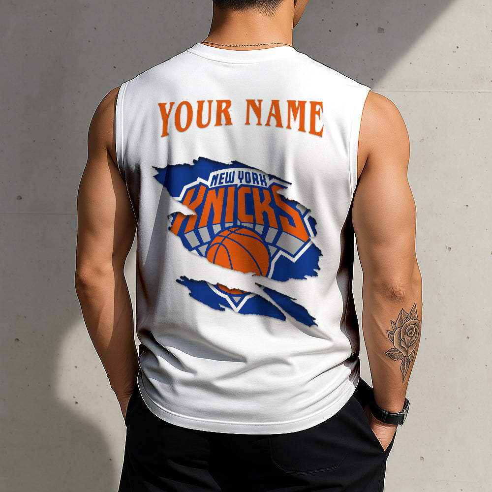 FINAL SALE - NEW CUSTOMIZED NBA04 NYK NEW YORK KNICKS TANKTOP & GYM SHIRT
