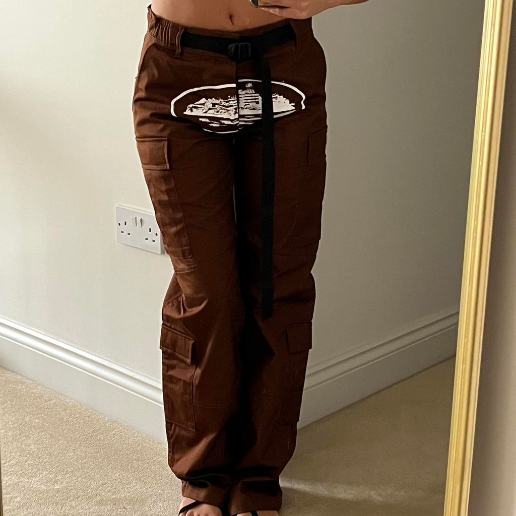 Corteiz Island Cargo Pants - Brown Ironleague