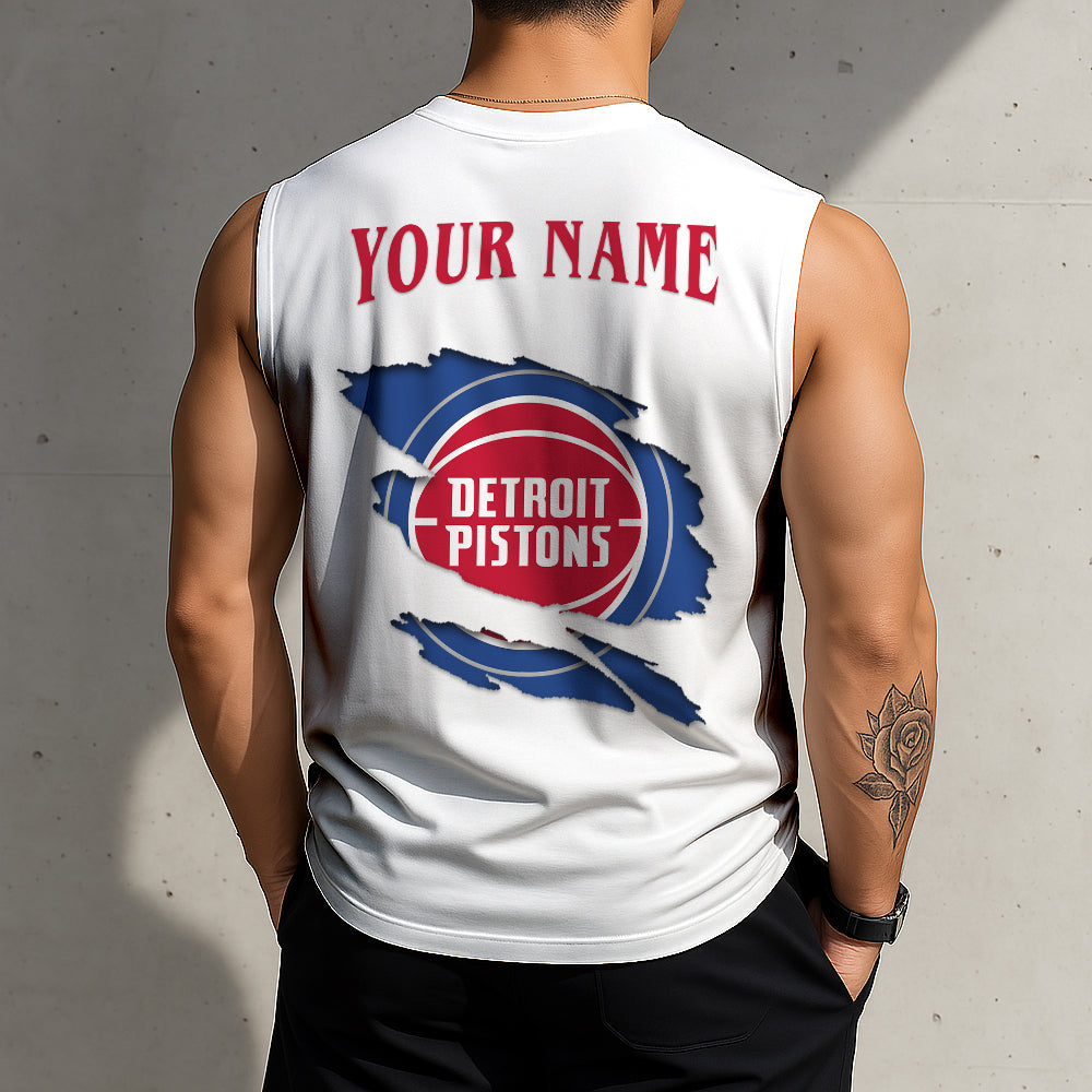 FINAL SALE - NEW CUSTOMIZED NBA14 DPI DETROIT PISTONS TANKTOP & GYM SHIRT