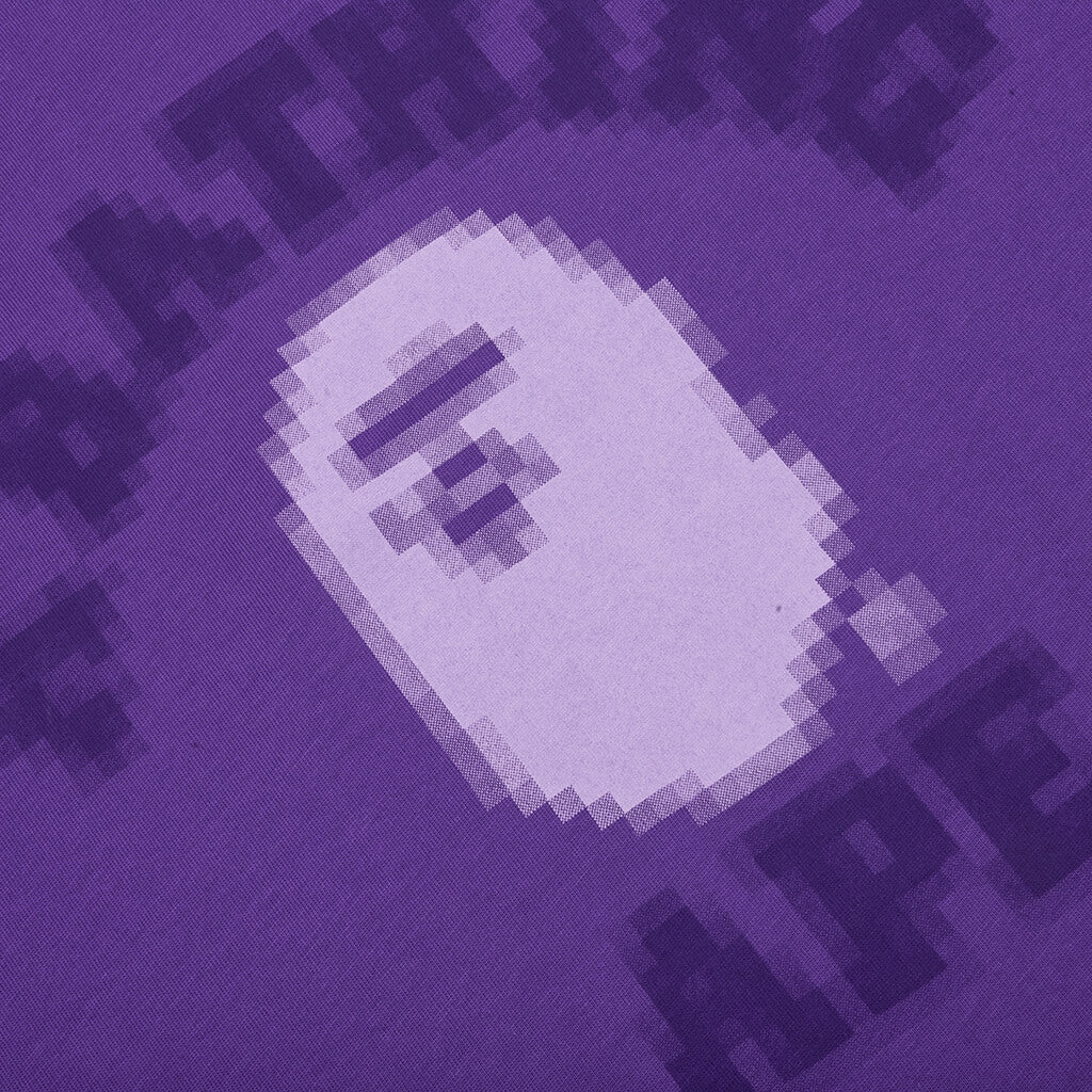 A BATHING APE Pixal College Relaxed Fit Tee - Purple