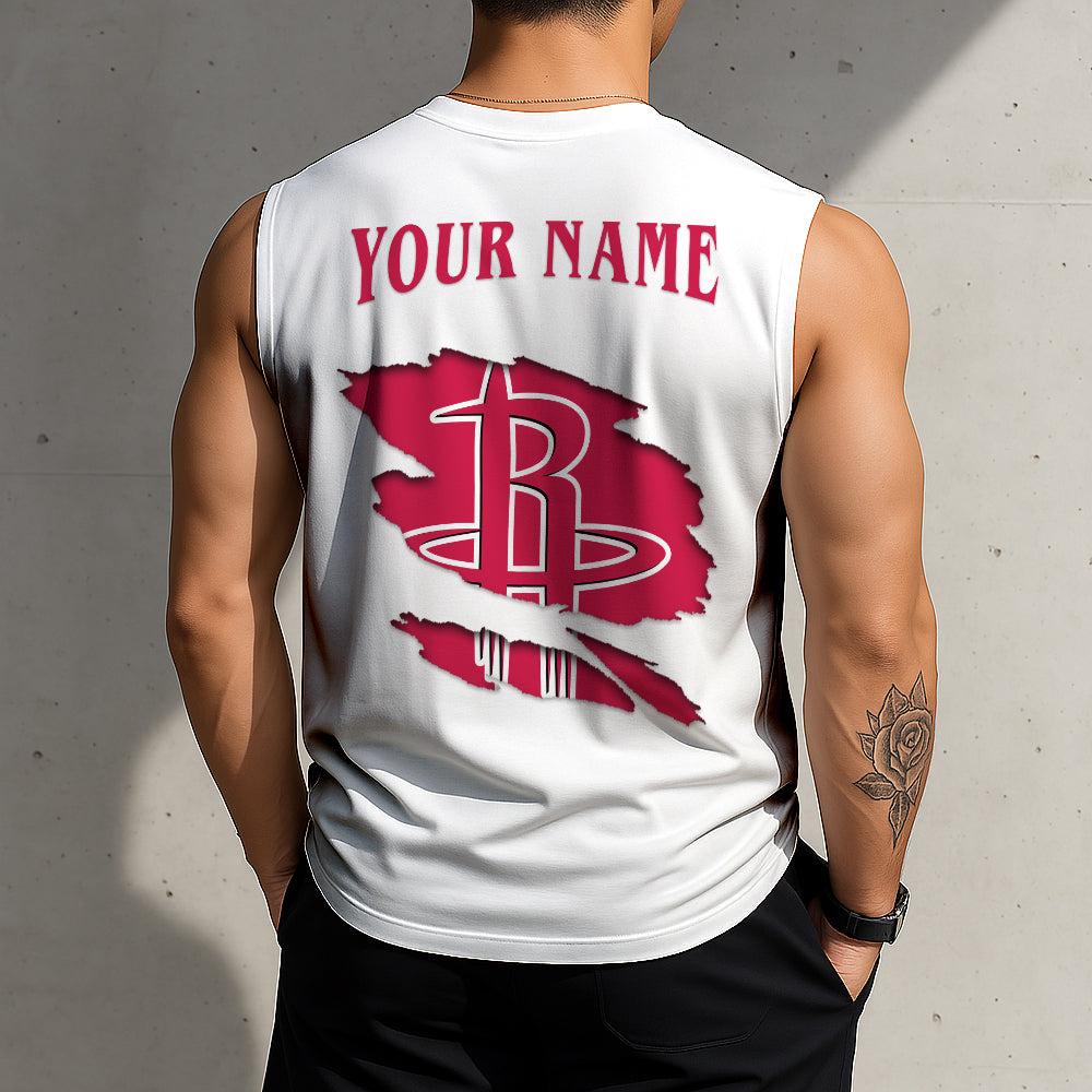 FINAL SALE - NEW CUSTOMIZED NBA07 HRO HOUSTON ROCKETS TANKTOP & GYM SHIRT